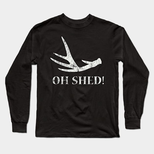 Hunting elk or deer shed Antler Hunter Funny vintage T-shirt Long Sleeve T-Shirt by tmuzaa